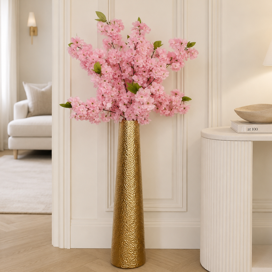 Artificial Japanese Cherry Blossom Branch 120cm (47.2")  Realistic Faux Sakura Stem