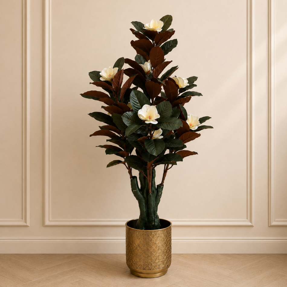 Artificial White Magnolia Tree 100cm (1m / 39.4") Realistic Faux Flowering Tree
