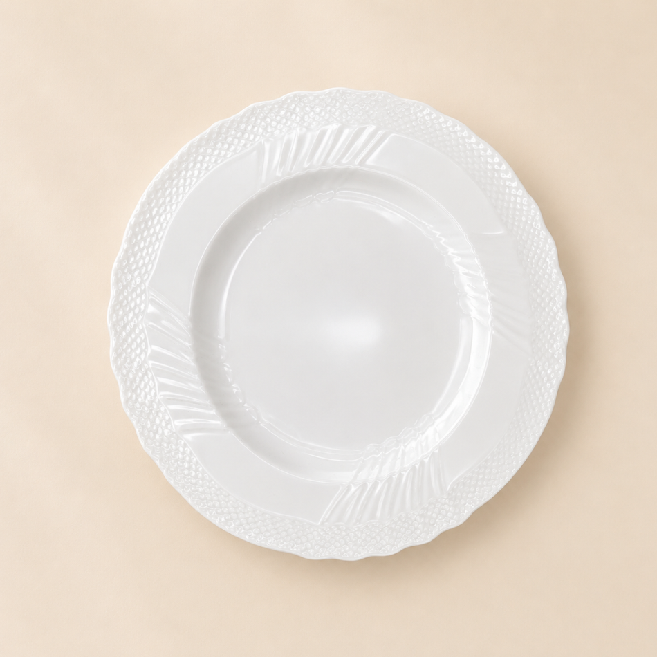 Camellia Luxury White Porcelain Side Plate – 22cm
