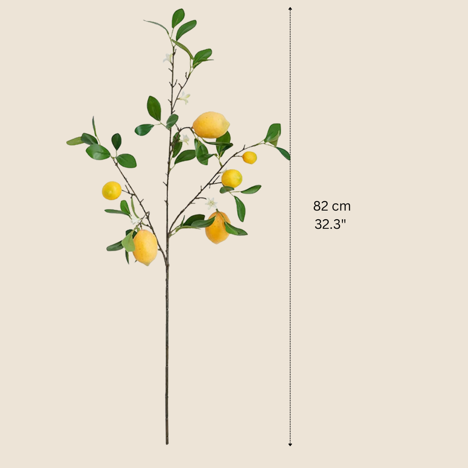 Artificial Lemon Branch 82cm (32.3") – Realistic Faux Citrus Stem