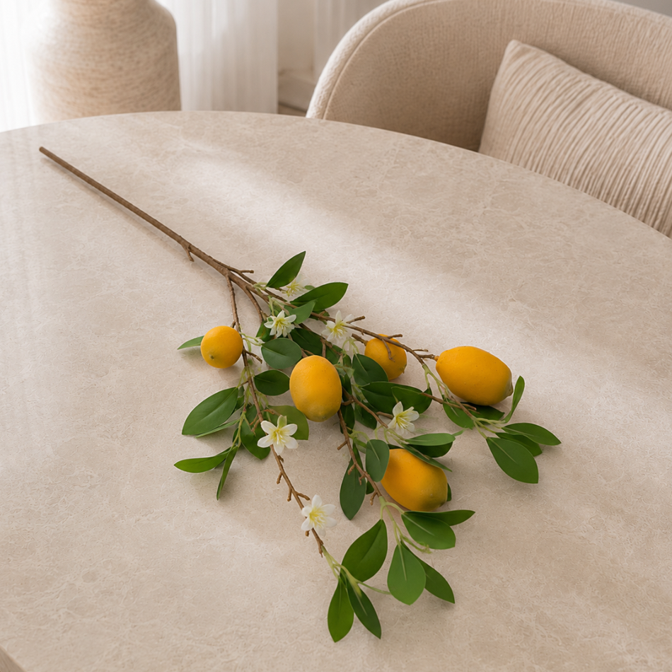 Artificial Lemon Branch 82cm – Realistic Faux Citrus Stem
