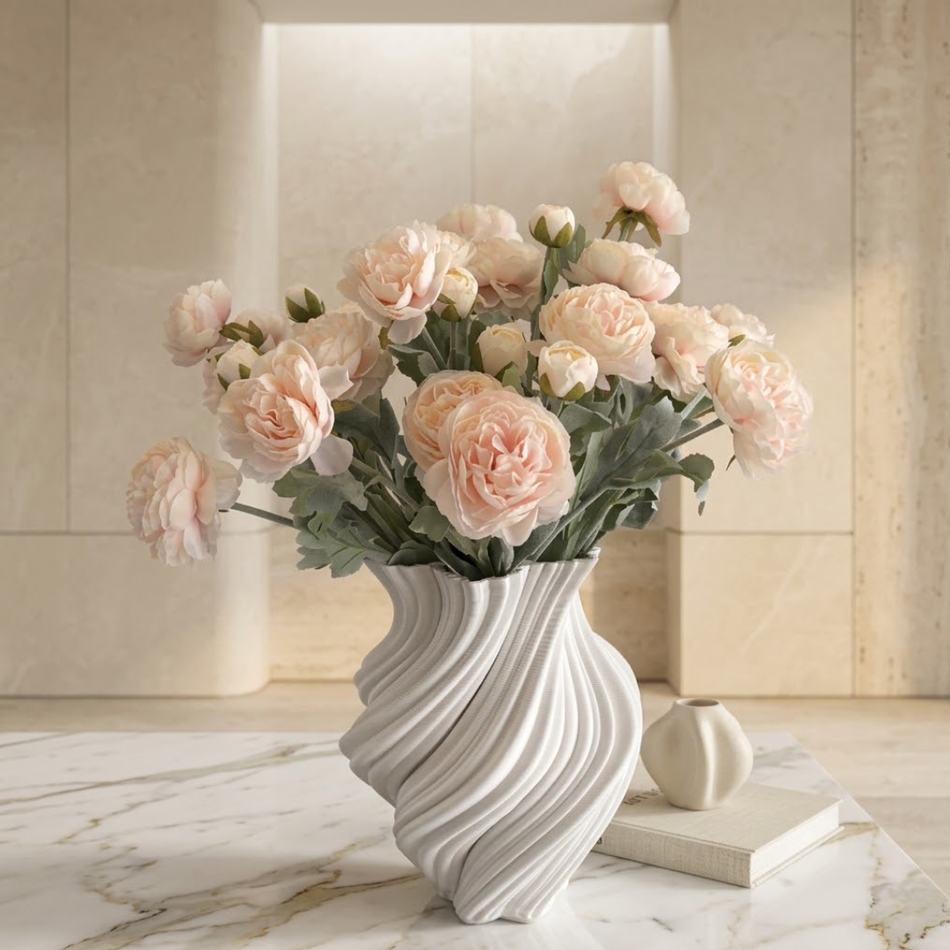 Champagne Artificial Peony Stem 50cm – Realistic Faux Peony Flower