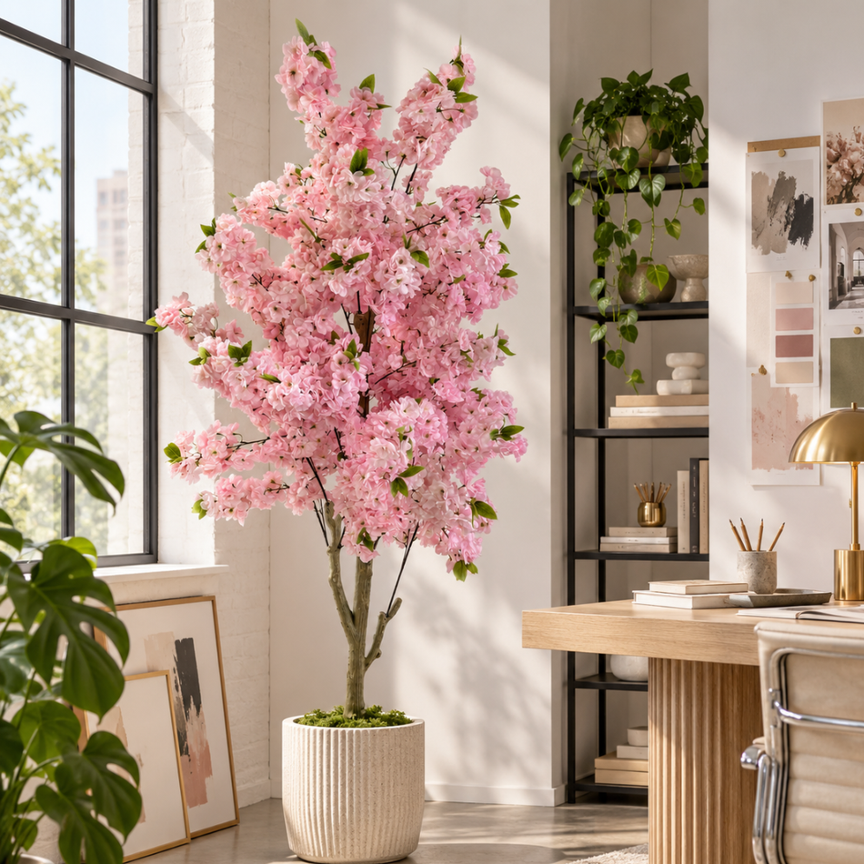 Artificial Cherry Blossom Tree 180cm Light Pink Salon & Studio Decor