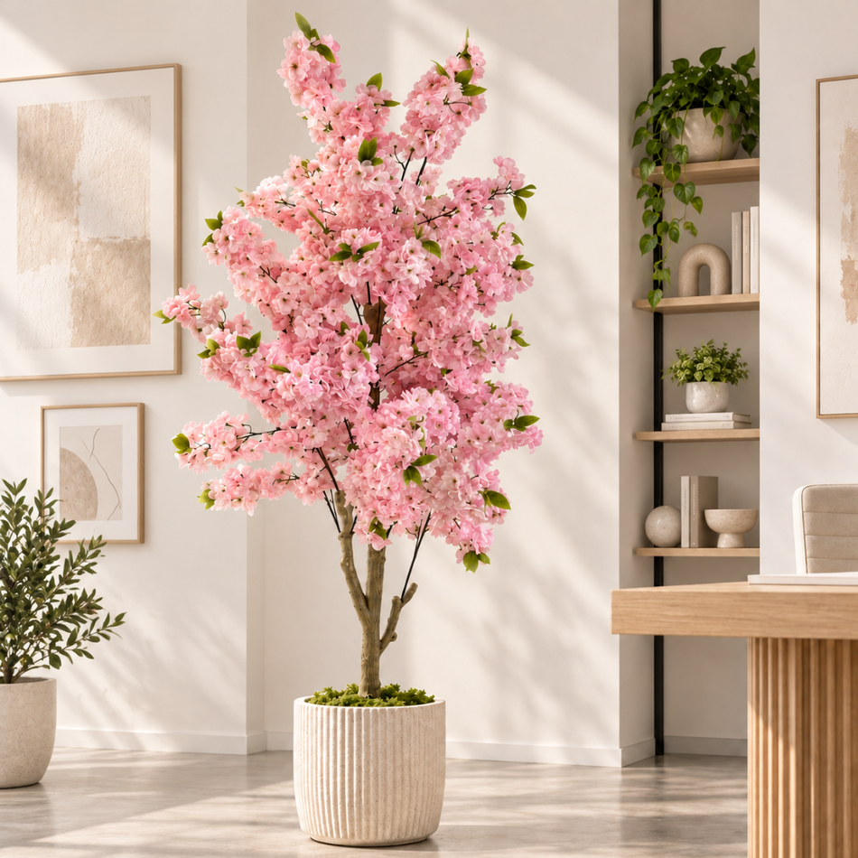 Artificial Cherry Blossom Tree 180cm Light Pink Salon & Studio Decor