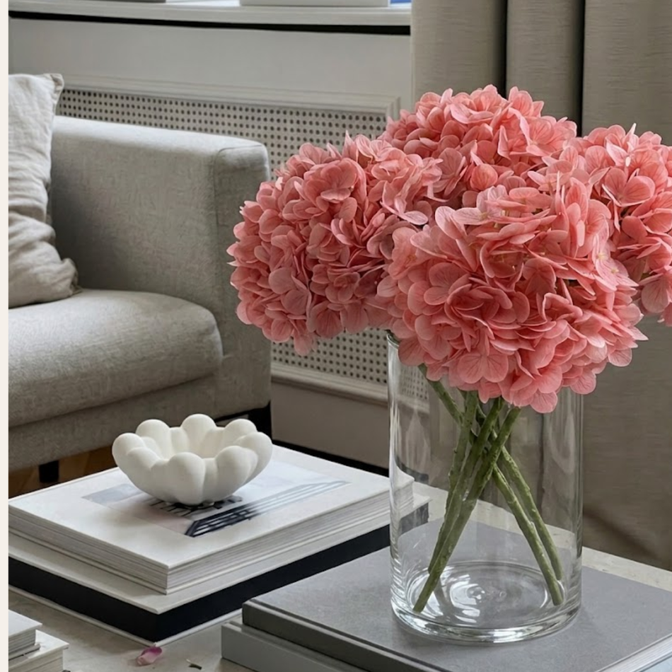 Deep Pink Artificial Hydrangea Stem 51cm – Single Stem