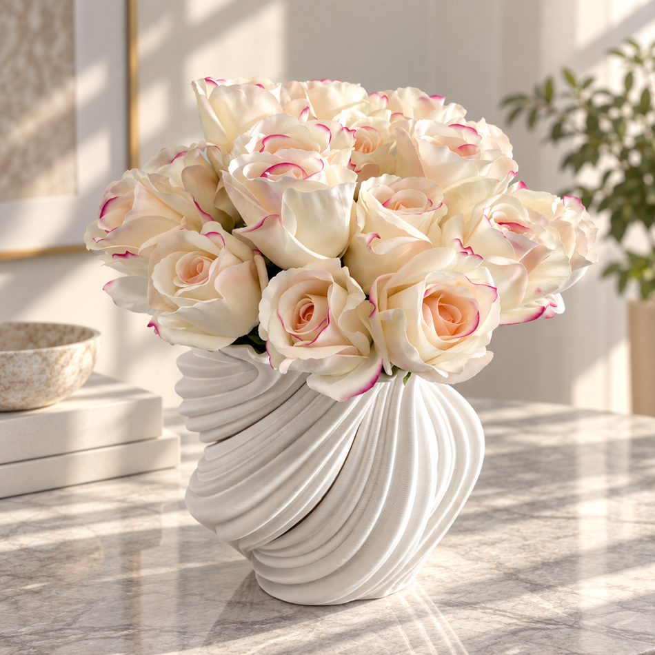 Pale Pink Artificial Cabbage Rose Stem 37cm – Single Stem