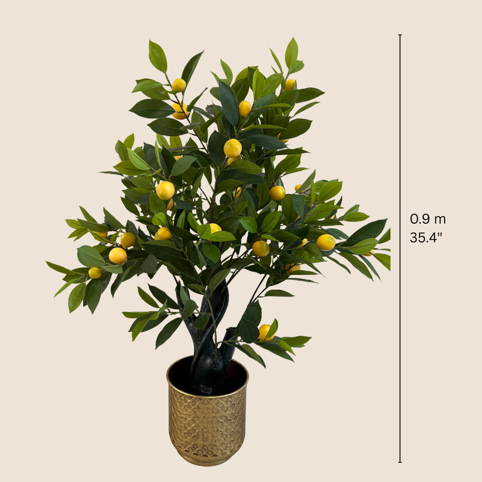 Faux Lemon Tree 100cm – Realistic Citrus Artificial Plant