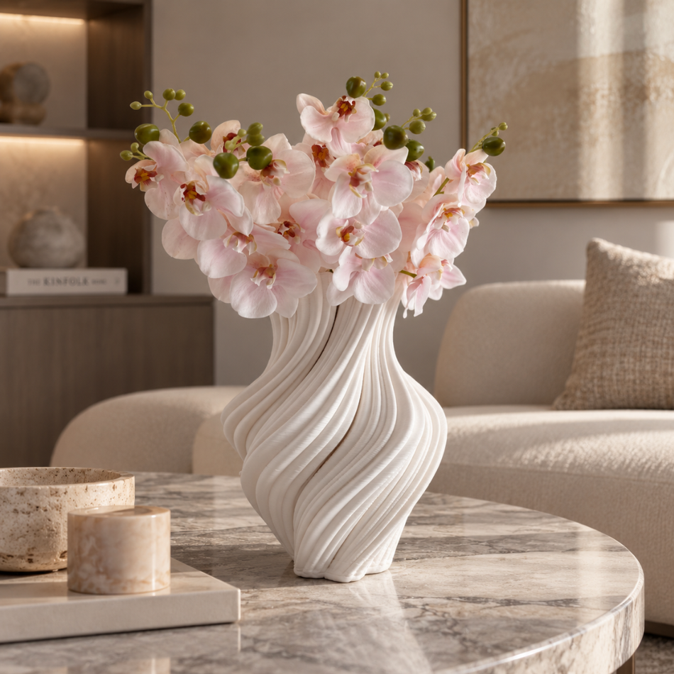 Artificial Orchid Stem 44cm Pink