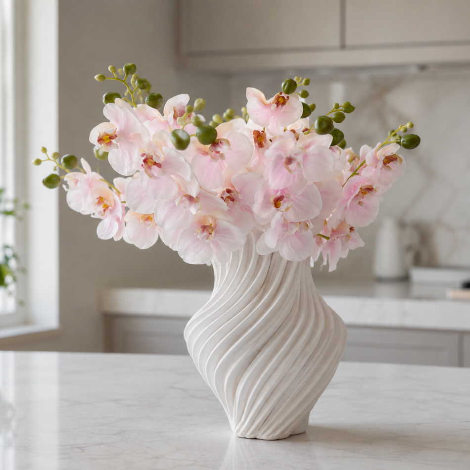 Artificial Orchid Stem 44cm Pink