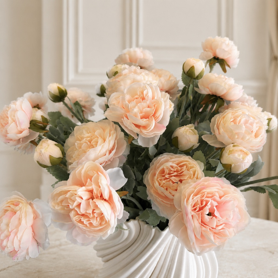 Champagne Artificial Peony Stem 50cm – Realistic Faux Peony Flower