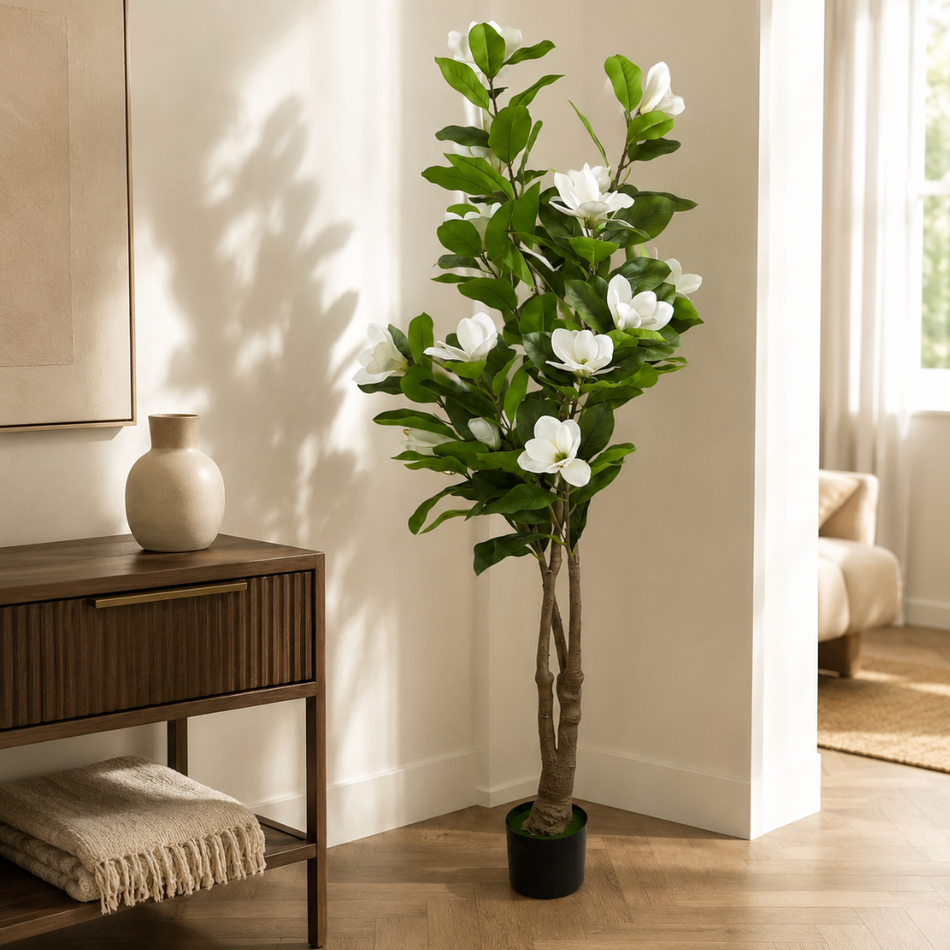 Artificial White Magnolia Tree 180cm