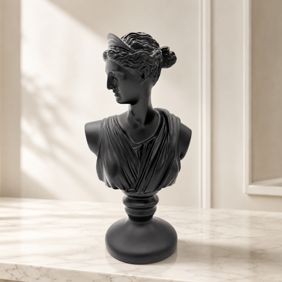 Black Diana Bust 28cm – Roman Goddess Statue