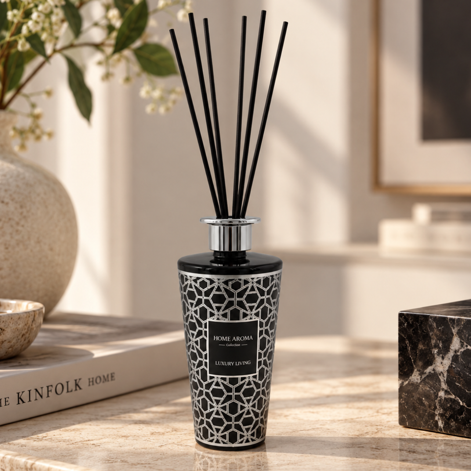 Black and Silver Geometric Reed Diffuser 500ml