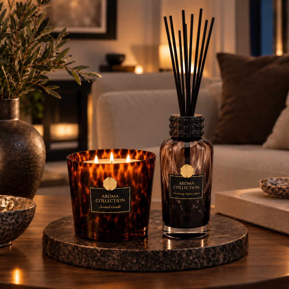 Champagne Reed Diffuser 500ml Brown Tortoiseshell Glass