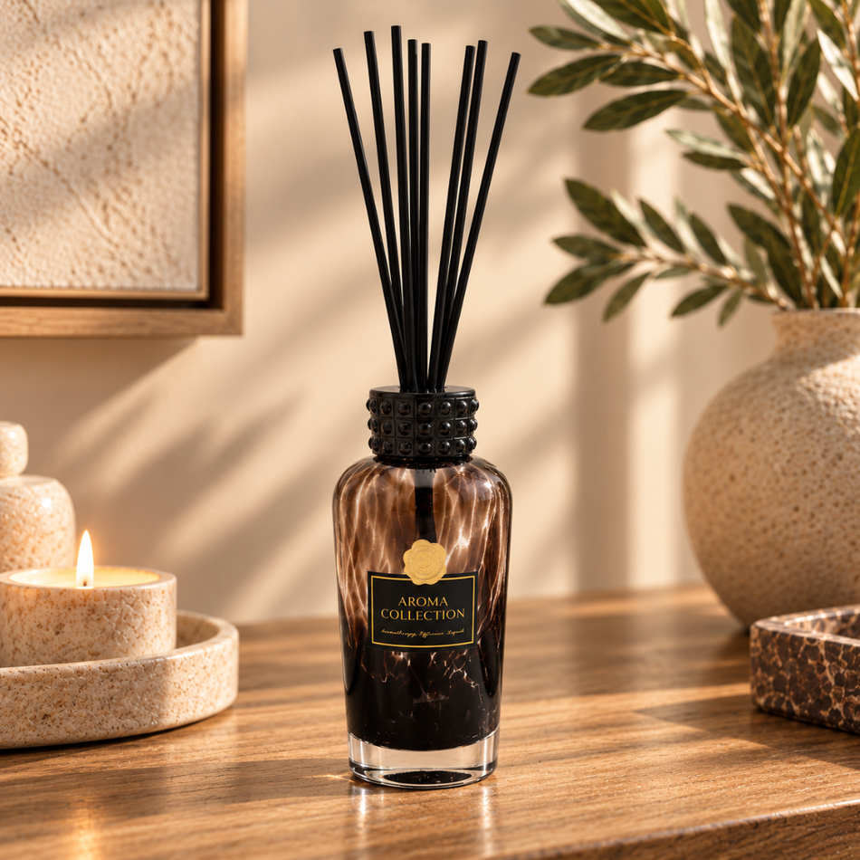 Champagne Reed Diffuser 500ml Brown Tortoiseshell Glass