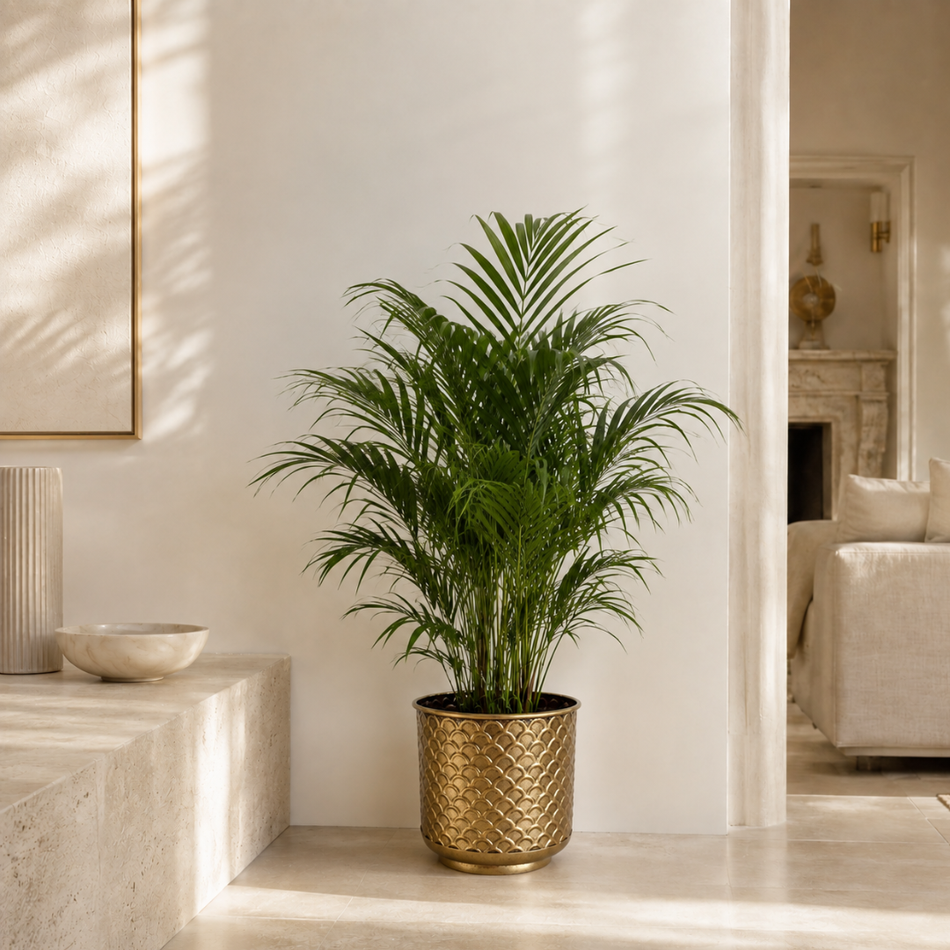 Hammered Gold Vase 24cm – Textured Metal Vase