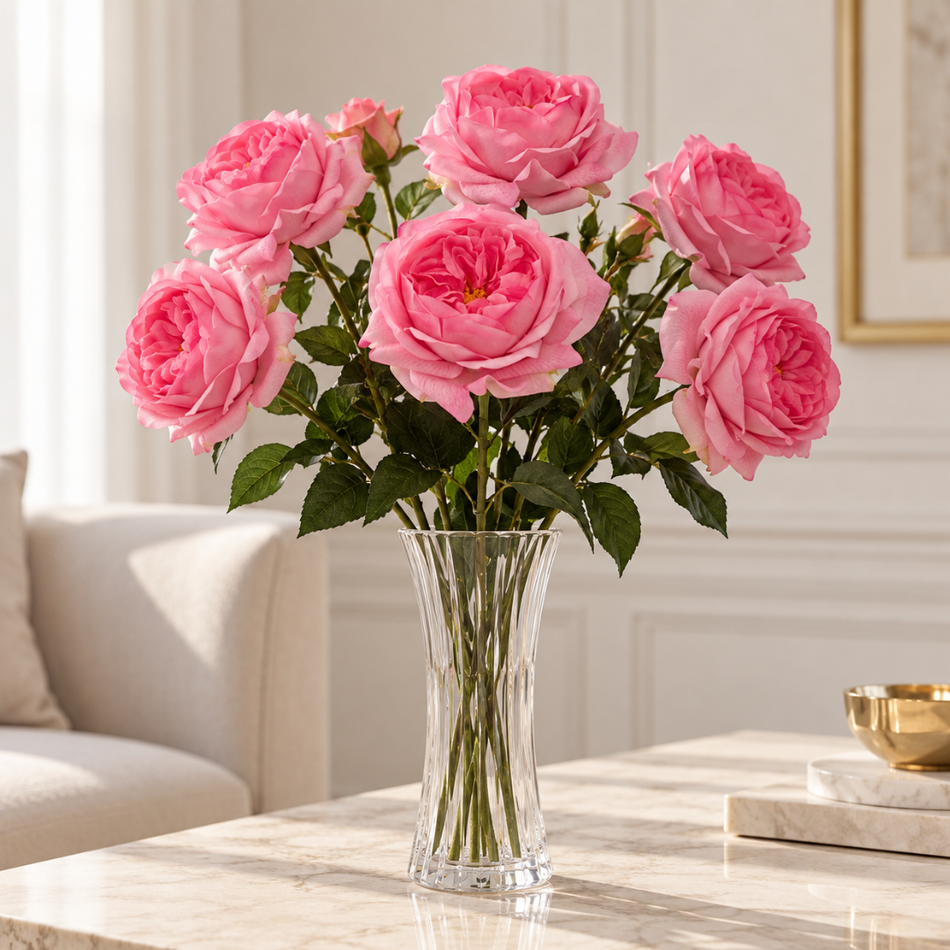 Artificial Juliet Rose Spray 68cm Deep Pink - Single Stem