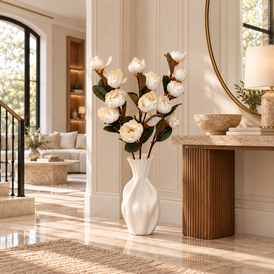 Artificial Magnolia Branch 96cm White