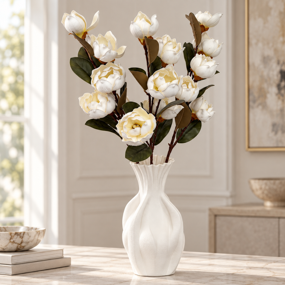 Artificial Magnolia Branch 96cm White
